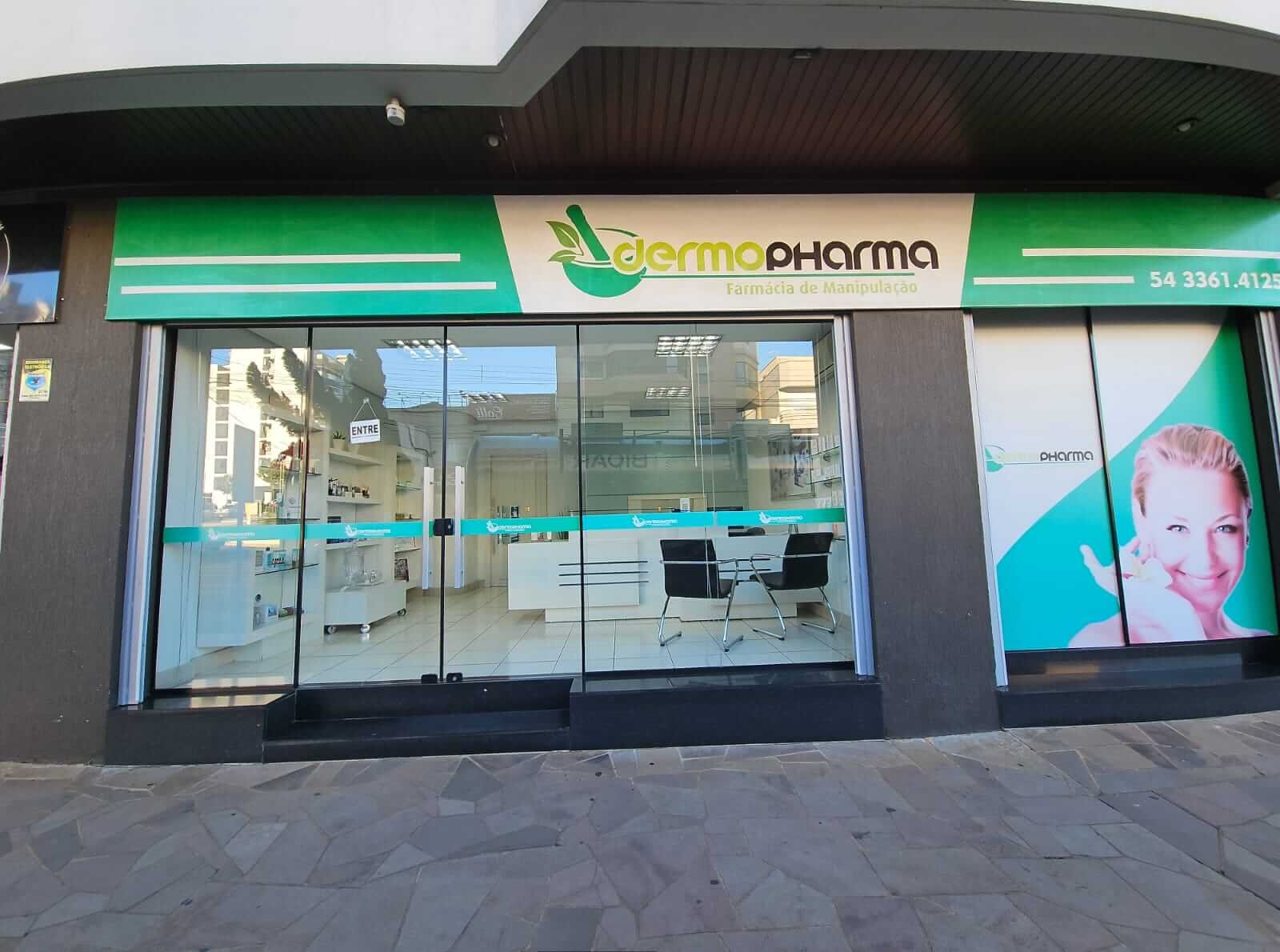 Fachada da DermoPharma em Sarandi/RS